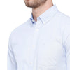 Double two Men Printed Blue Pointed Collar Long Sleeves 100% Cotton Slim Fit Casual shirt