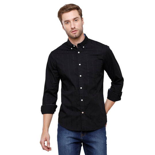Black Stripe Casual Shirt Slim Fit