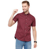 Double Two Men Slim Fit Solid Button down collar Casual shirt  44