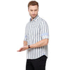 Double Two Men Slim Fit Stripes Button down collar Casual shirt  43