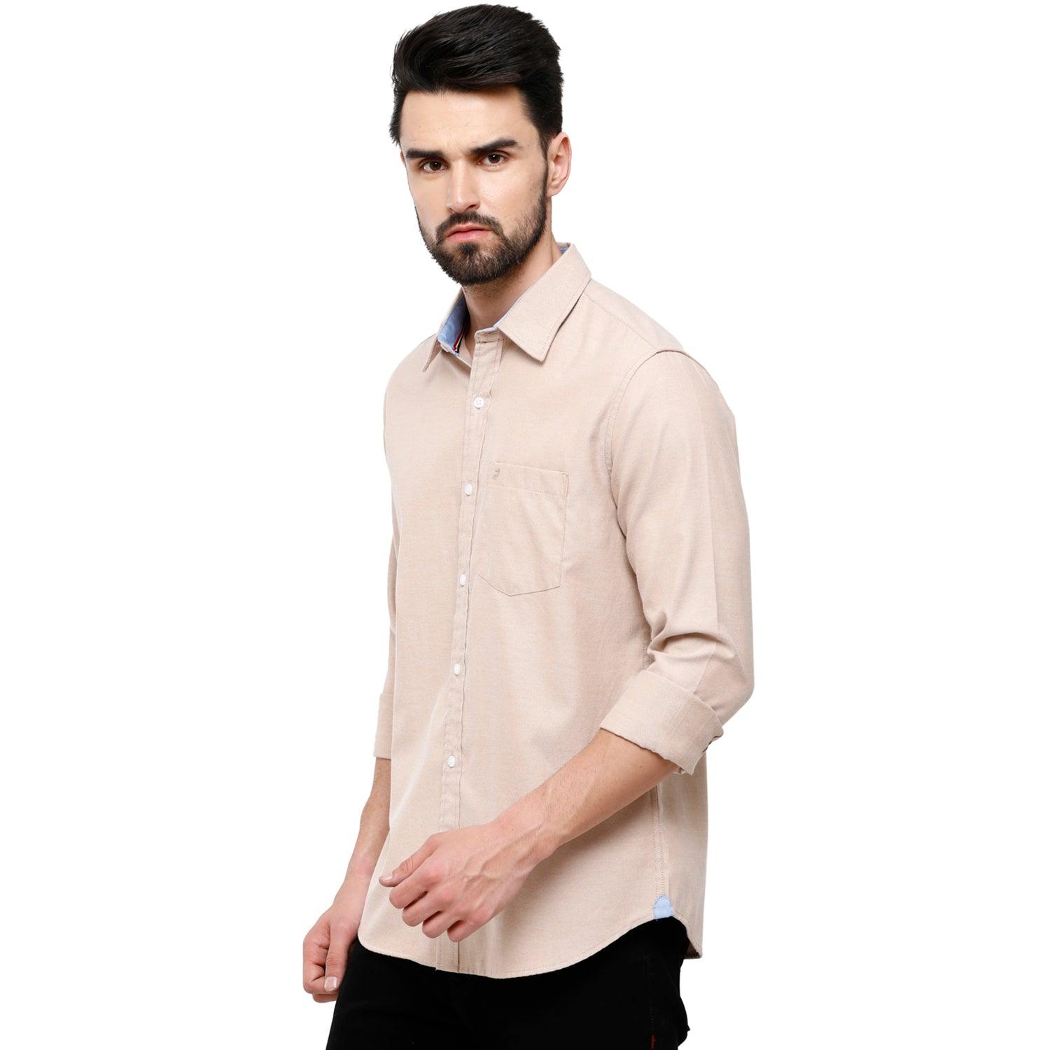 Orange Solid Casual Shirt Slim Fit - Double Two