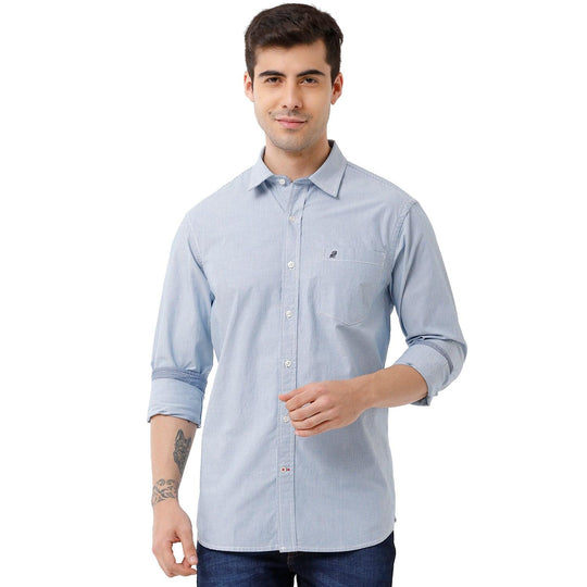 Blue Stripes Casual Shirt Slim Fit