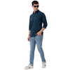 Double Two Men Slim Fit Checks Pointed Collar Casual shirt  23