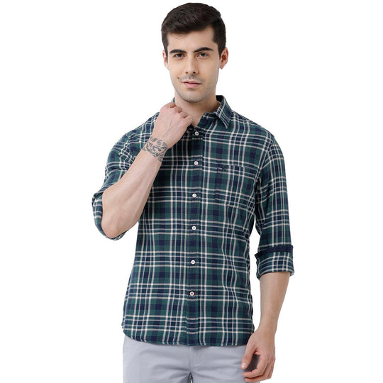 Green Checks Slim Fit Shirt