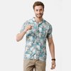Load image into Gallery viewer, Double two Men Printed Multi Pointed Collar Half Sleeve 100% Cotton Slim Fit Casual shirt