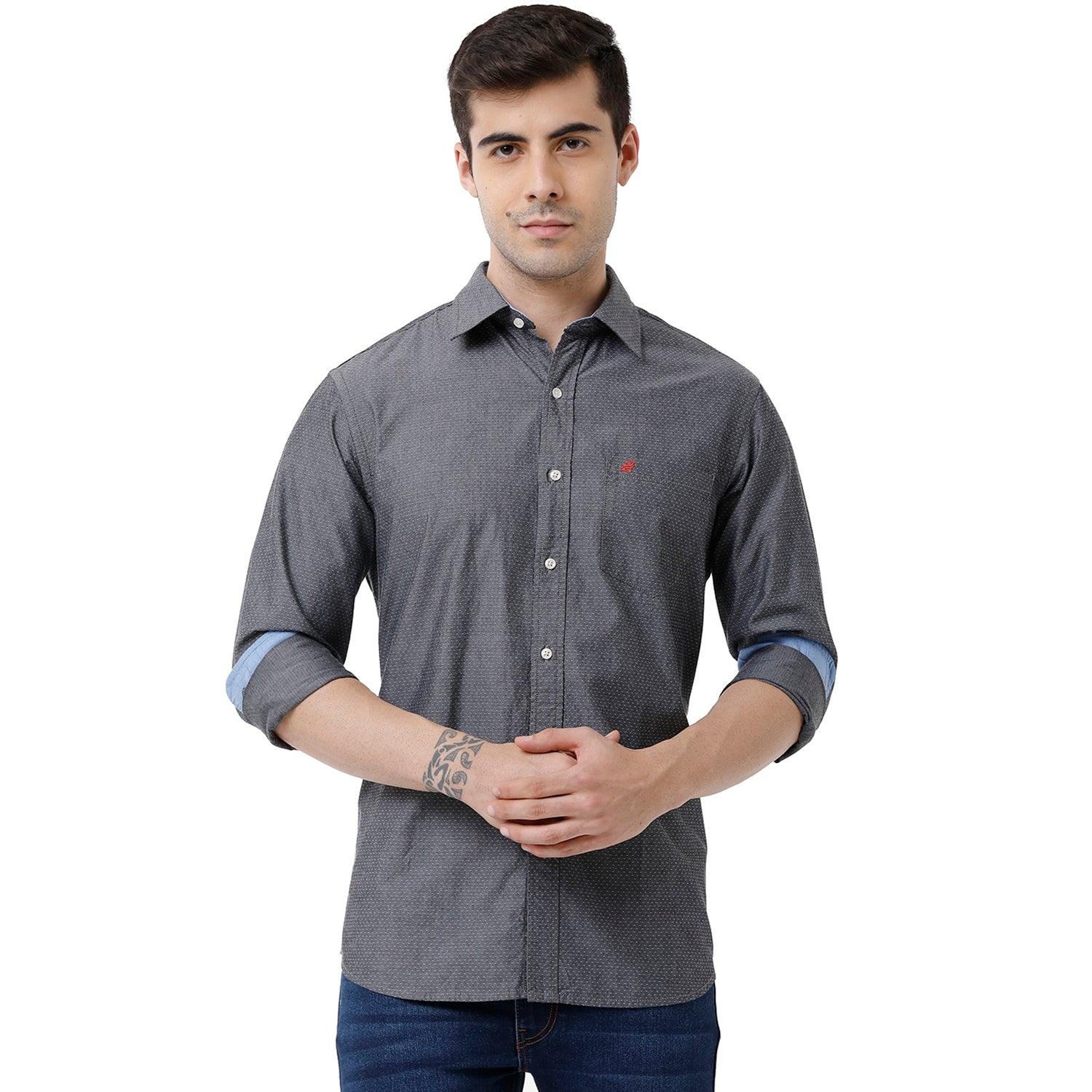 Double Two Men Slim Fit Douby Pointed Collar Casual shirt  8