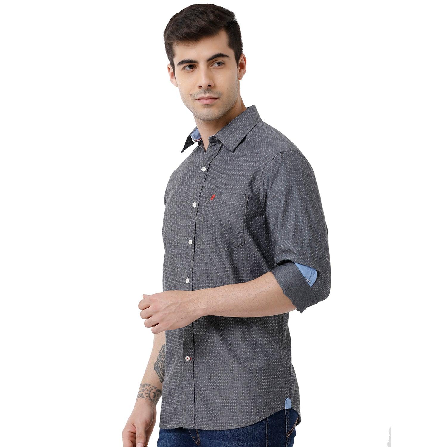 Double Two Men Slim Fit Douby Pointed Collar Casual shirt  8