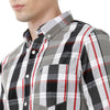 Double Two Men Slim Fit Checks Button Down Collar Casual Shirt