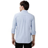 Double two Men Solid Sky Blue Button Down Collar Long Sleeves 100% Cotton Slim Fit Casual Shirt