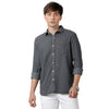 Load image into Gallery viewer, Dark Grey Solid Denim Shirt Slim Fit - Double Two