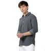 Load image into Gallery viewer, Dark Grey Solid Denim Shirt Slim Fit - Double Two