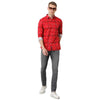 Load image into Gallery viewer, Double Two Men Printed Red Pointed collar Slim Fit Casual shirt
