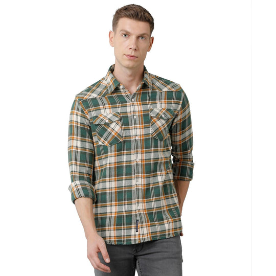 Multi Checks Casual Shirt Slim Fit