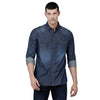 Load image into Gallery viewer, Double Two Men Solid Indigo Pointed collar Slim Fit Denim Shirt