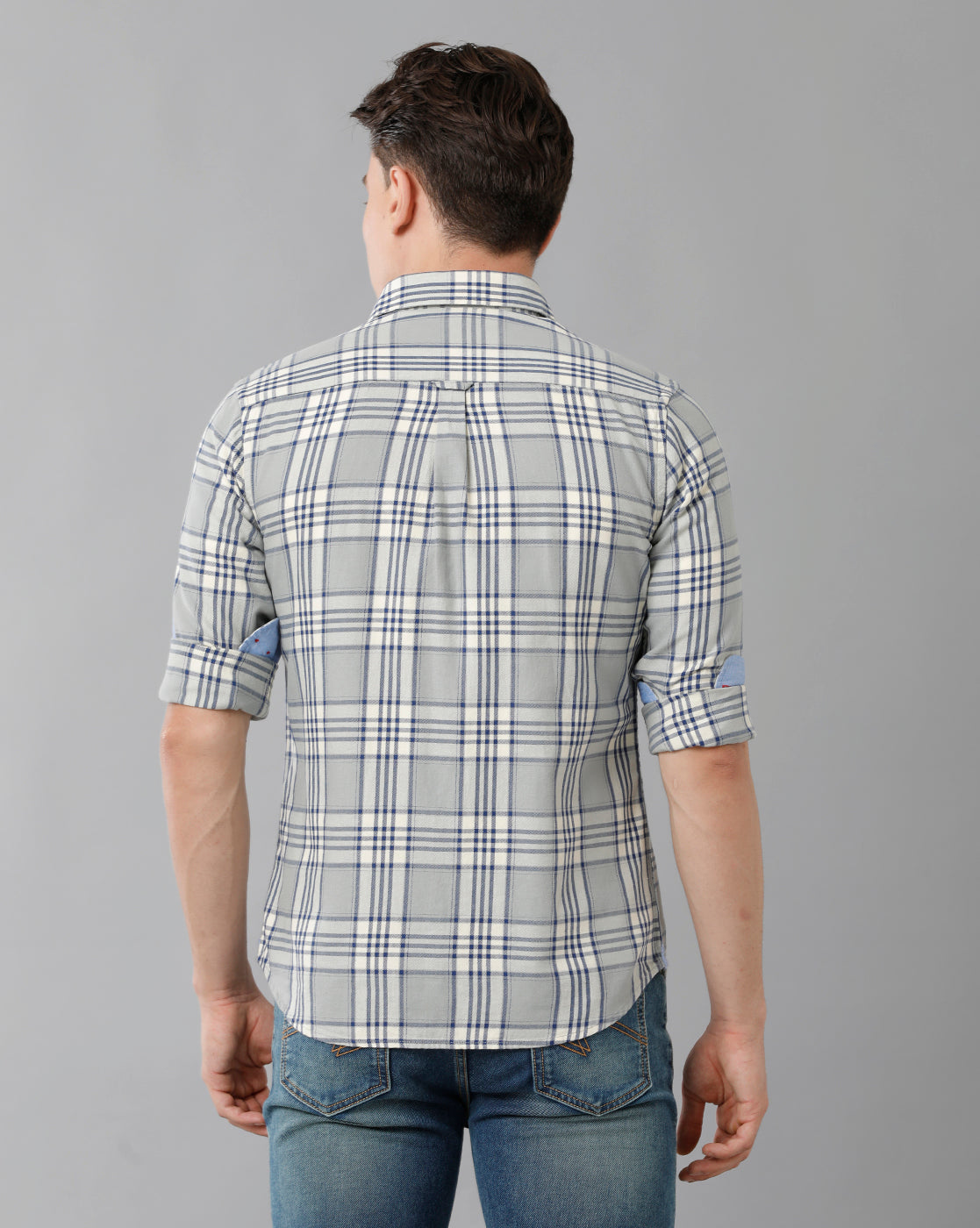 Blue Dusk Broad Checks Casual Shirt Double Two
