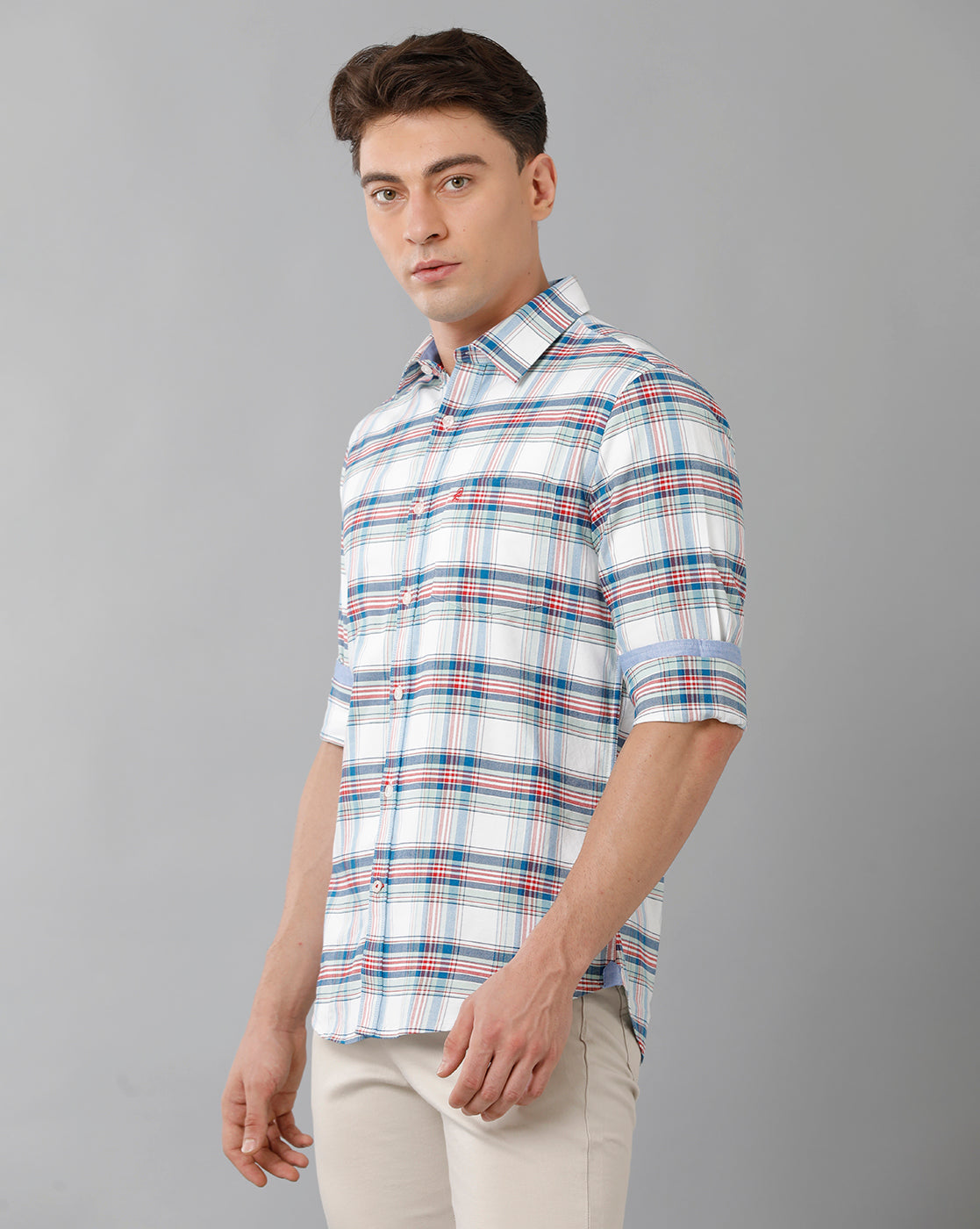 Off WhiteOxford Broad Checks Casual Shirt Double Two