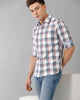 White Twill Checks Casual Shirt Double Two