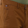 Double two Men Solid Brown Fashion Slim Fit Trouser
