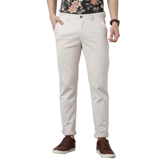 Ivory Solid Trouser Slim Fit