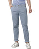 Slim Fit Men Mid Blue 100% Cotton Trouser