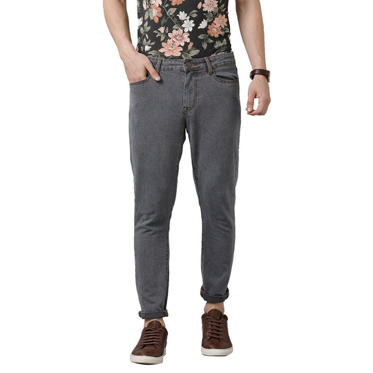Grey Solid Jeans Lean Fit