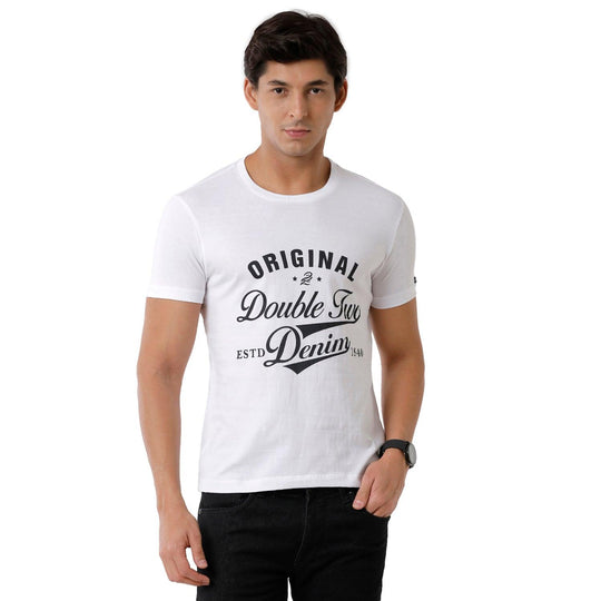 White Printed T-Shirt Slim Fit