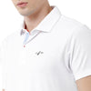 Double Two Solid Polo Neck White T-shirt