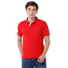 Double Two Solid Polo Neck Red T-shirt