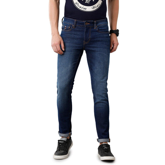 Blue Solid Jeans Lean Fit
