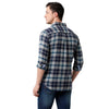 Men Slim Fit Checks Button Down Collar Casual Shirt